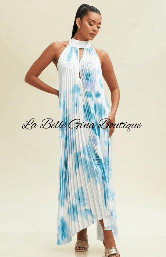 satin floral ombre halter neck cowl back maxi dress Treats Cowl Back Satin Maxi Dress Baby Pink main image 0