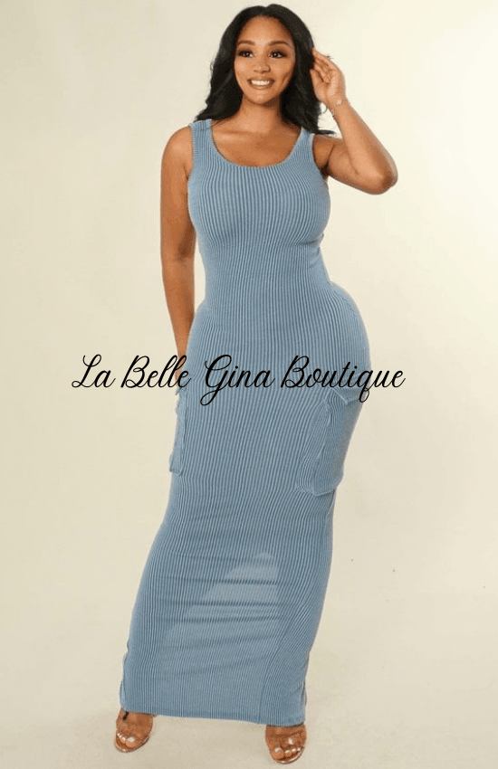 Jaynelle Bodycon Cargo Tank summer casual Maxi Dress – La Belle Gina  Boutique