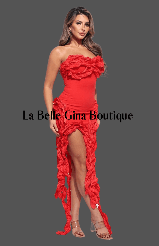 Martha Ruffle Tube Dress Party Birthday Elegant Anniversary date night – La  Belle Gina Boutique