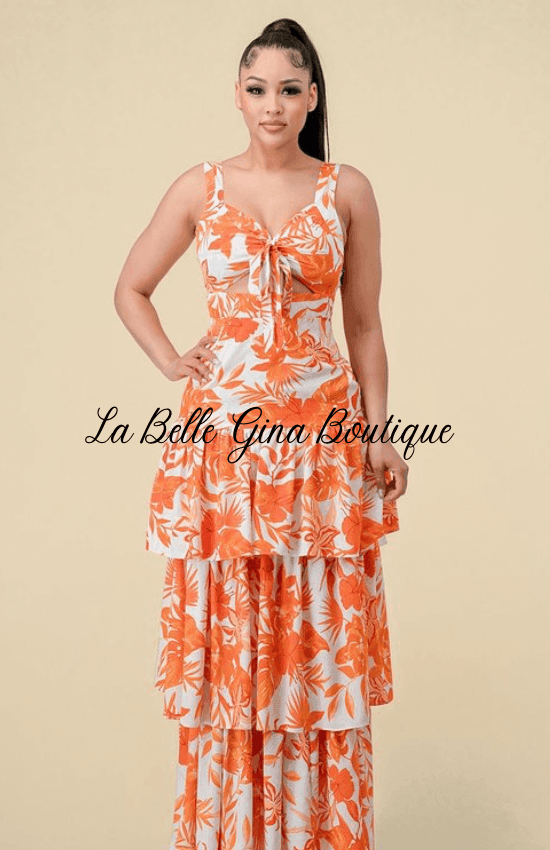 orange front tie dress Touchdown Ties Mini Dress