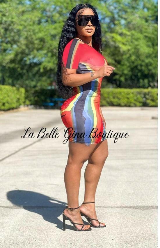Nellie Graffiti Bodycon dress-FINAL SALE