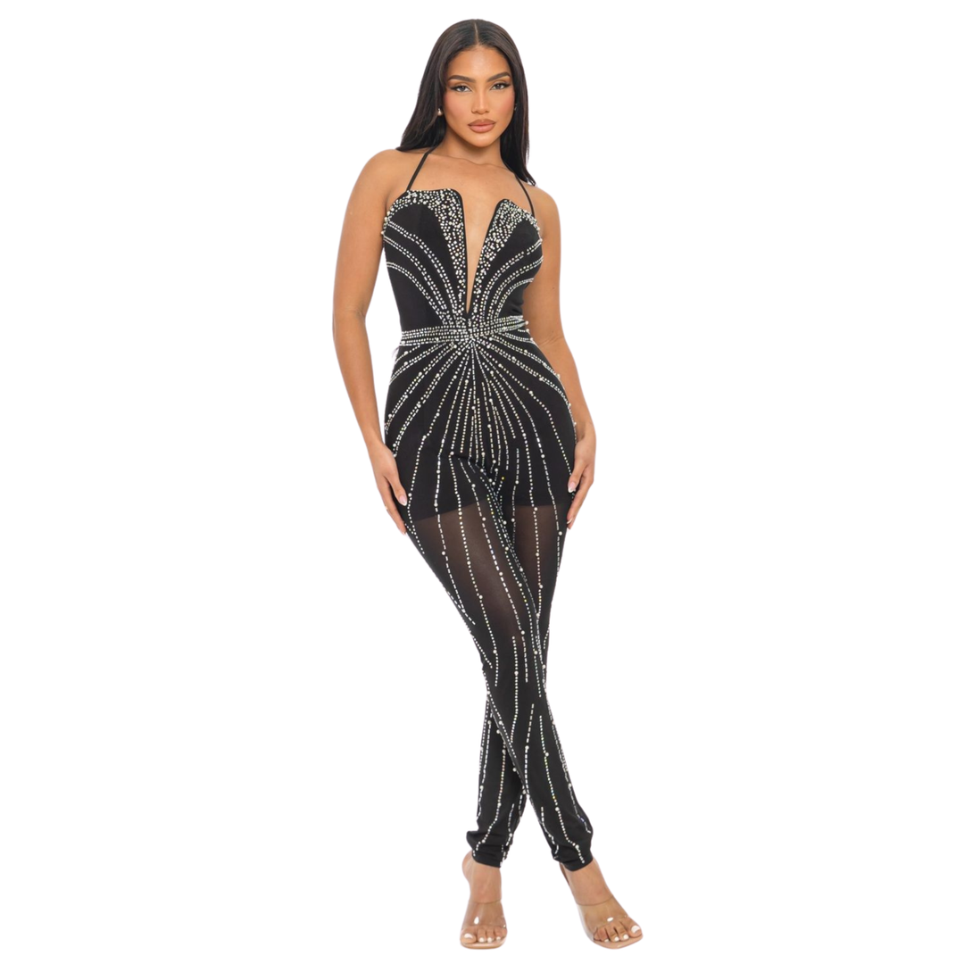 Luxury Statement Jumpsuits for Women – Glam, Rhinestone & Mesh Styles | La Belle Gina Boutique