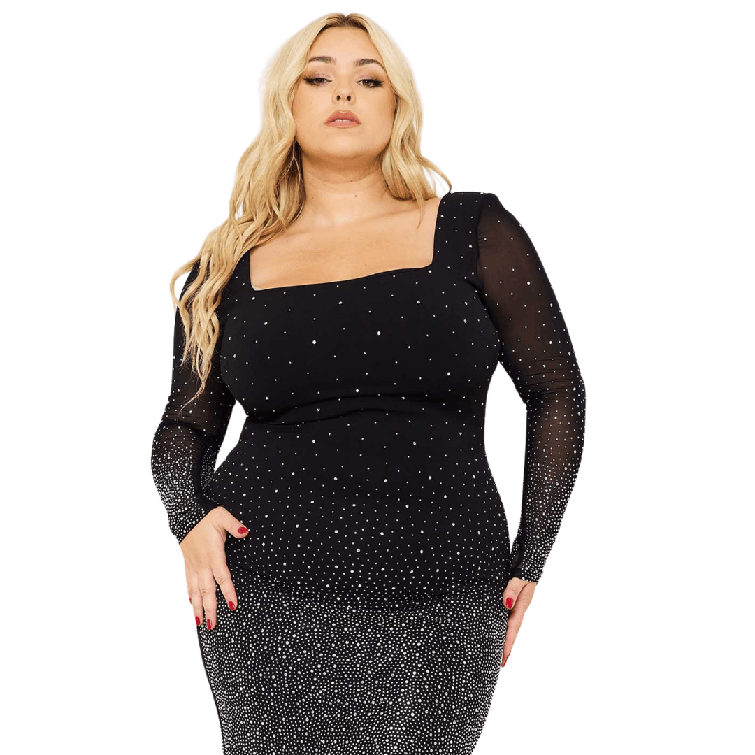 plus size rhinestone mesh dress Slickblue Animal Print Rhinestone Mesh Plus Size Mini Dress, Sheer Sleeves, Zipper Back, Magenta, Size 1XL