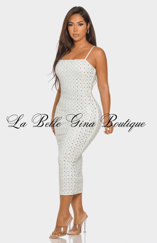 Jennie Diamond Rhinestone Midi Dress Jennie Diamond Rhinestone Midi Dress
