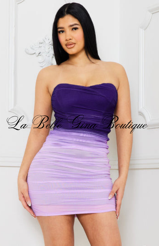 Strapless Ombre Bodycon Mini Dress for Women | Sexy Party Dress
