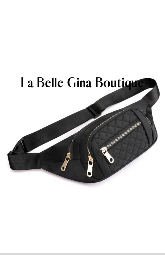 Lisa Quilted Multi Pocket Waist Belt Bag.