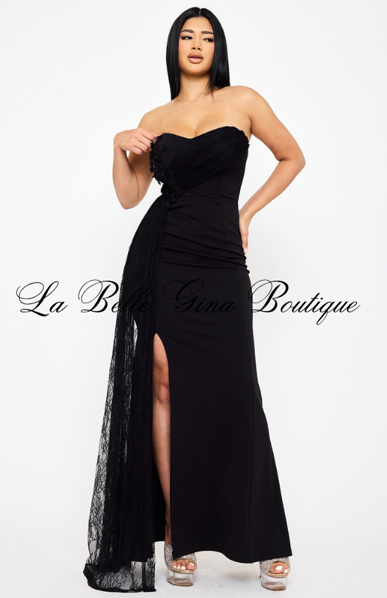 Strapless Lace Mermaid Gown for Women | Elegant Formal Evening Dress