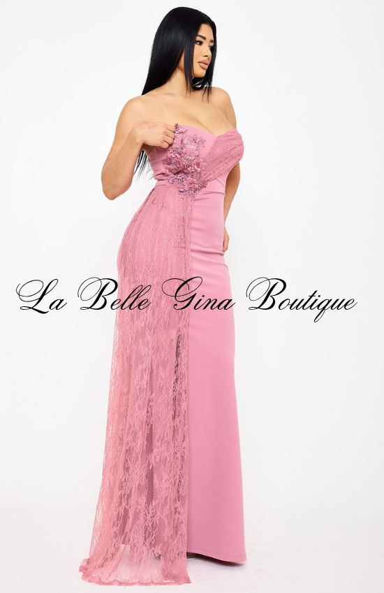 Strapless Lace Mermaid Gown for Women | Elegant Formal Evening Dress