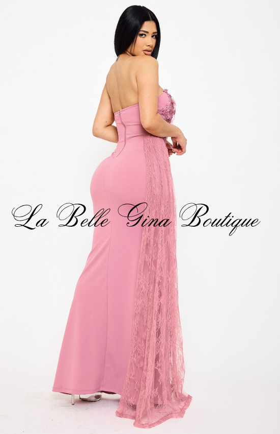 Strapless Lace Mermaid Gown for Women | Elegant Formal Evening Dress