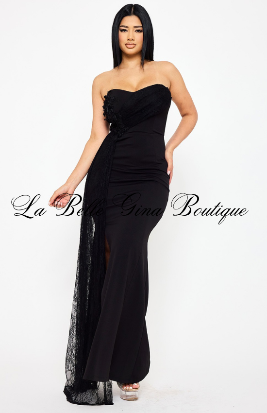 Strapless Lace Mermaid Gown for Women | Elegant Formal Evening Dress