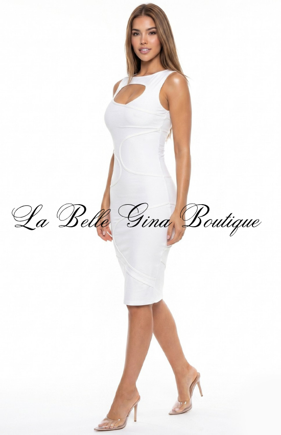 Cutout Bodycon Midi Dress for Women | Chic Cocktail & Dinner Dress
