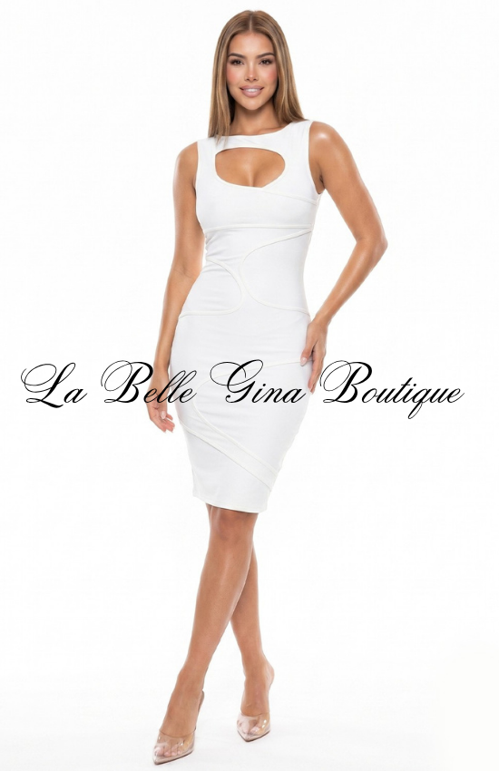 Cutout Bodycon Midi Dress for Women | Chic Cocktail & Dinner Dress