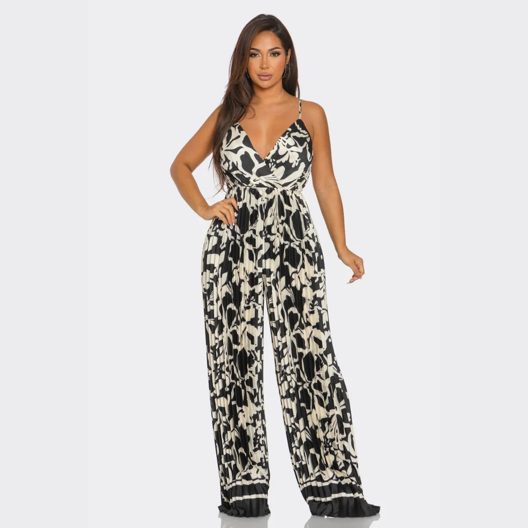 Bold Print Wide-Leg Jumpsuit – Sexy Summer Vacation Outfit | La Belle Gina Boutique