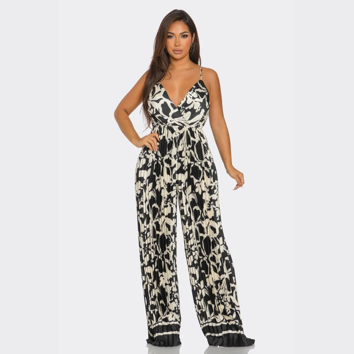 Bold Print Wide-Leg Jumpsuit – Sexy Summer Vacation Outfit | La Belle Gina Boutique