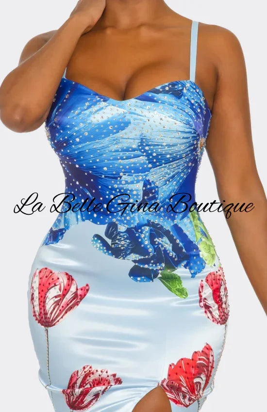 Ocean-Inspired Sequin Maxi Dress with Slit – Glam Evening & Resort Look