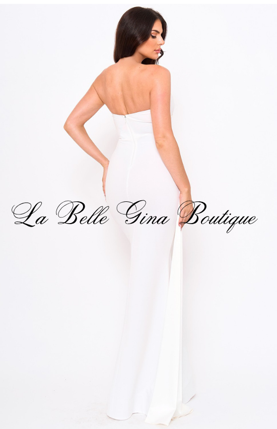 Elegant Off Shoulder Satin Maxi Dress for Women | Formal Evening Gow