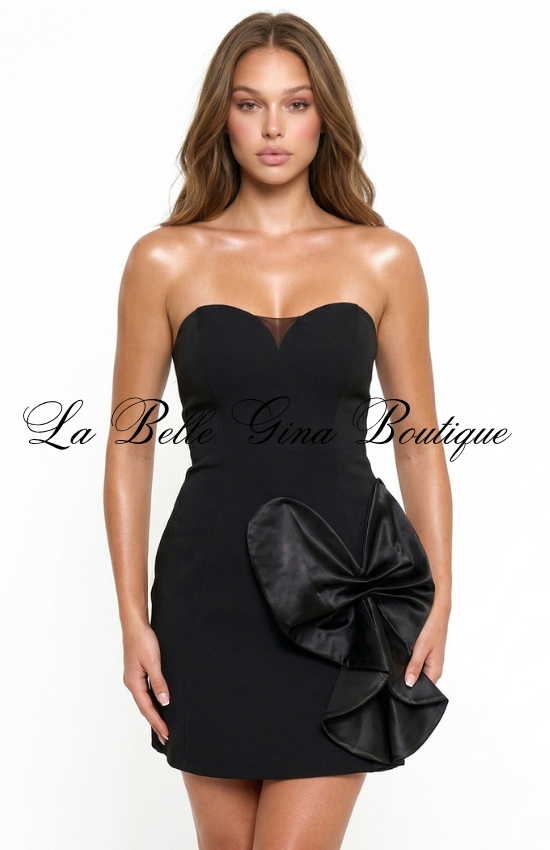 Strapless Bow Mini Dress for Women | Elegant Party & Birthday Dress