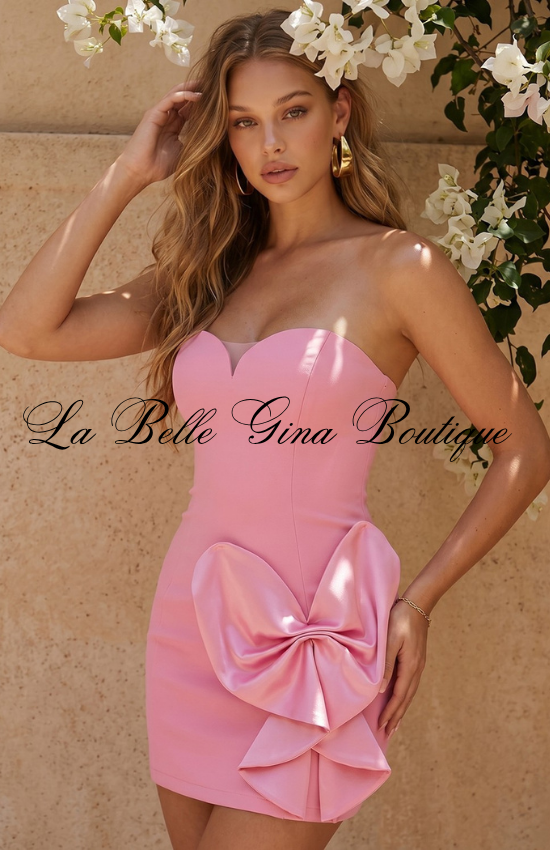 Strapless Bow Mini Dress for Women | Elegant Party & Birthday Dress