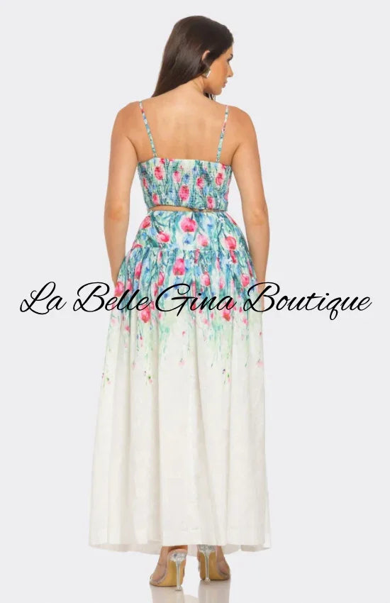 Watercolor Floral Maxi Set – Elegant Summer & Vacation Outfit. Multi