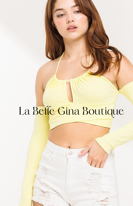 Lara Defined Rouching Throughout Long Sleeve Off Shoulder with Spaghetti Strap.