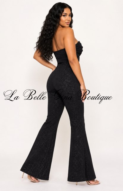 Strapless Bow Flare Jumpsuit – Elegant Women’s Party Jumpsuit
