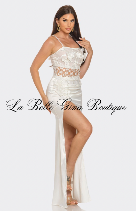 High-Slit Mermaid Gown – Sparkly Prom & Evening Dress | La Belle Gina Boutique