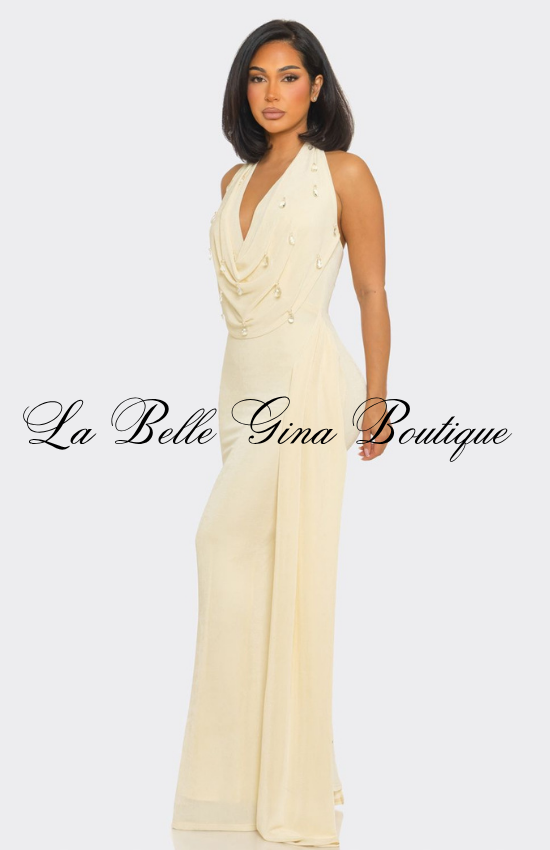 Halter Neck Maxi Dress for Women | Elegant Backless Evening Gown