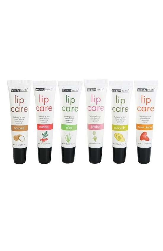 Leah Hydrating Lip Care Assorted in Six Flavors.