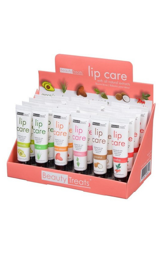 Leah Hydrating Lip Care Assorted in Six Flavors.
