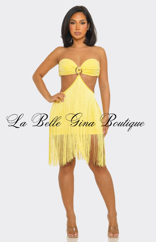 Cutout Fringe Mini Dress for Women | Sexy Vacation & Beach Party Dress