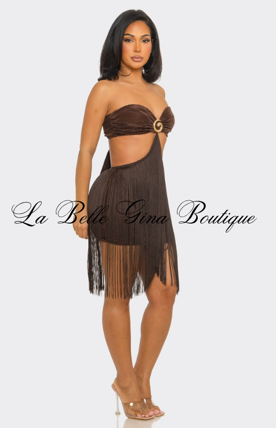 Cutout Fringe Mini Dress for Women | Sexy Vacation & Beach Party Dress