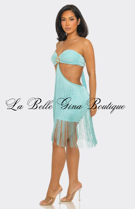 Cutout Fringe Mini Dress for Women | Sexy Vacation & Beach Party Dress