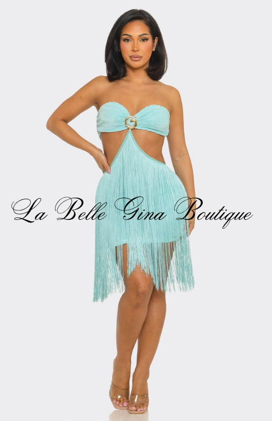 Cutout Fringe Mini Dress for Women | Sexy Vacation & Beach Party Dress
