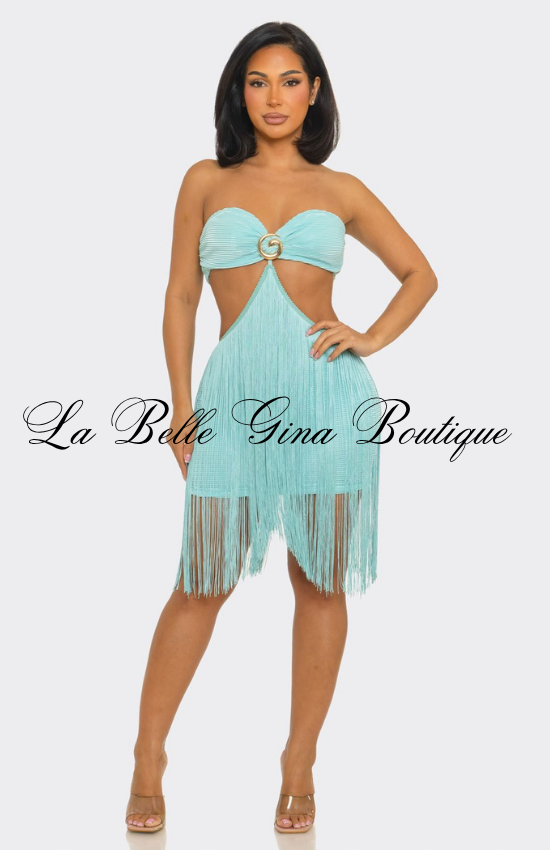 Cutout Fringe Mini Dress for Women | Sexy Vacation & Beach Party Dress