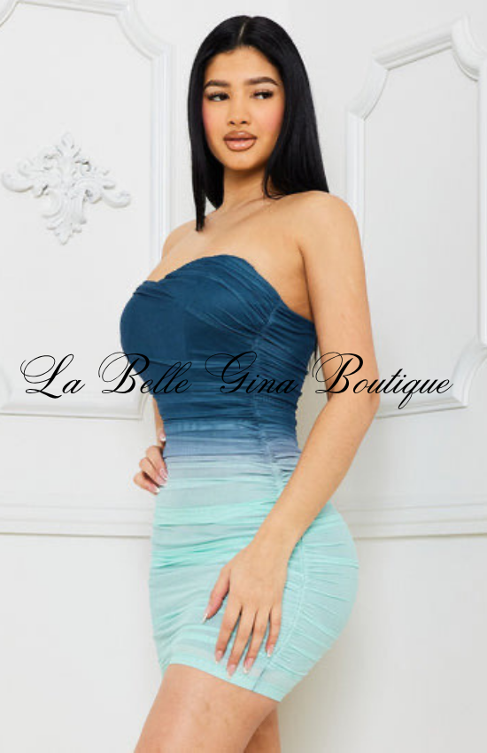 Strapless Ombre Bodycon Mini Dress for Women – La Belle Gina Boutique