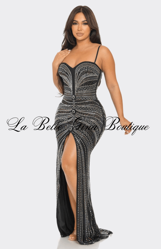 Elegant Maxi Dress with Rhinestones | La Belle Gina Boutique Elegant Maxi Dress with Rhinestones | La Belle Gina Boutique
