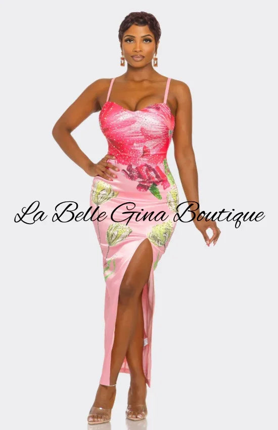 Ocean-Inspired Sequin Maxi Dress with Slit – Glam Evening & Resort Look