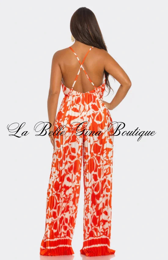Bold Print Wide-Leg Jumpsuit – Sexy Summer Vacation Outfit | La Belle Gina Boutique
