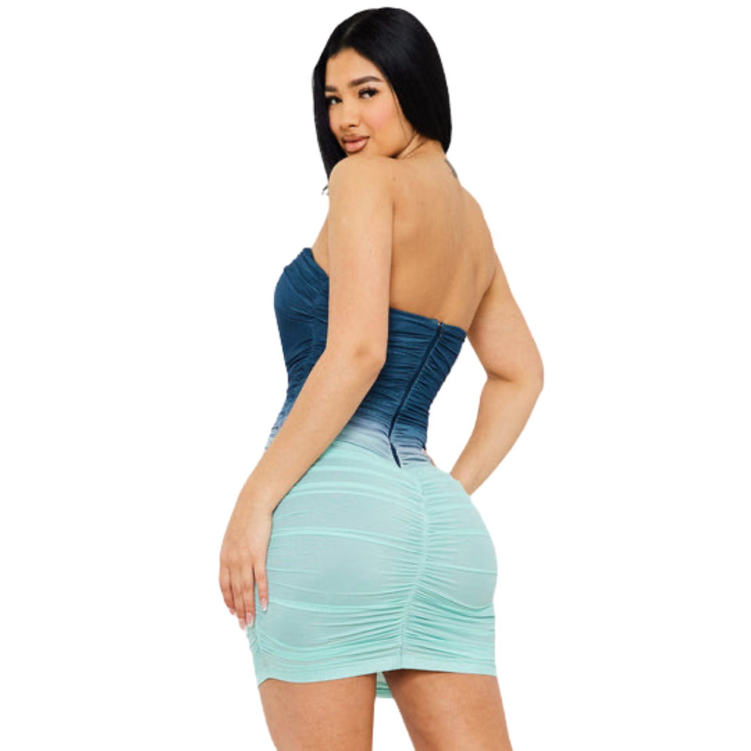 Strapless Ombre Bodycon Mini Dress for Women | Sexy Party Dress