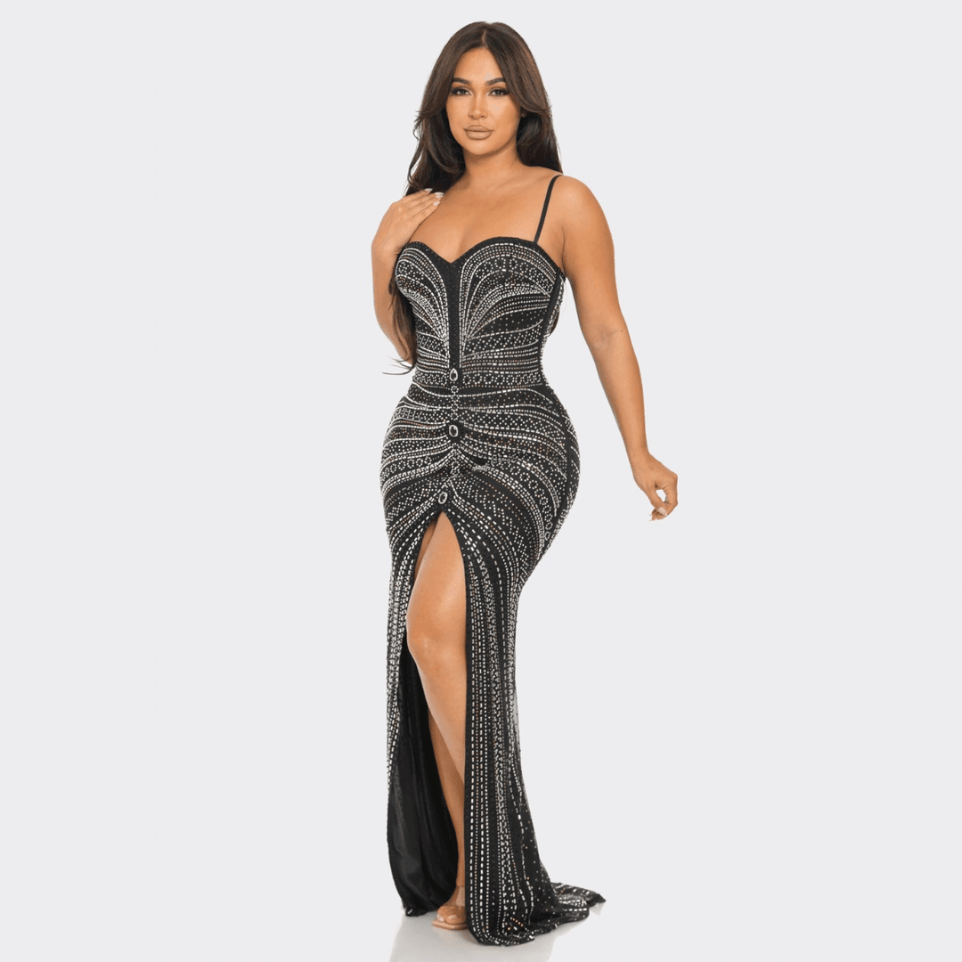 Elegant Maxi Dress with Rhinestones Elegant Maxi Dress with Rhinestones