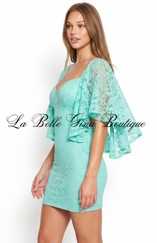 Floral Lace Mini Dress for Women | Elegant Bodycon Party Dress