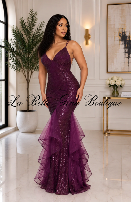 Lidia Glued Glitter Swirl Sleeveless Maxi Dress-Maroon