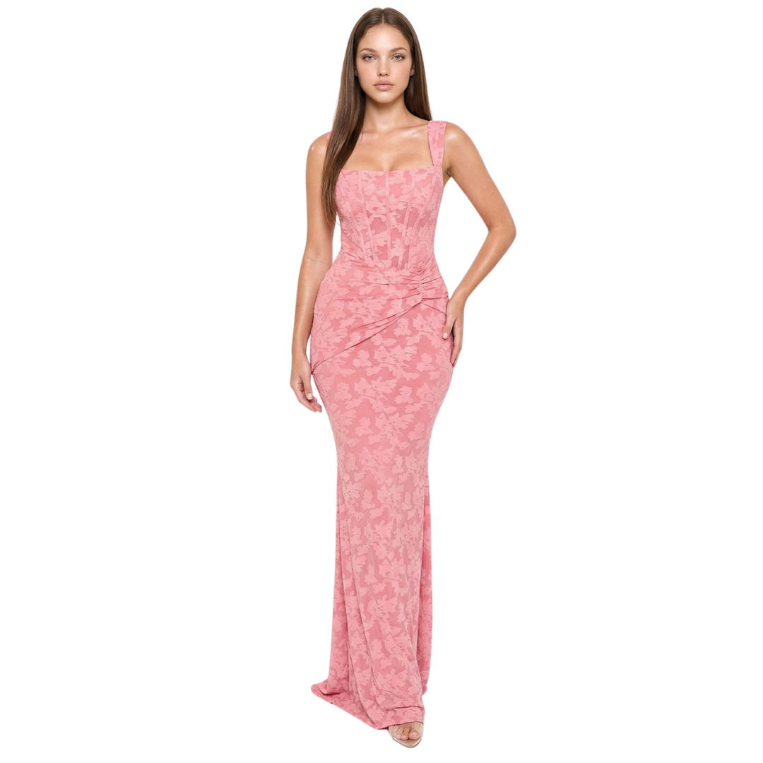 Elegant Lace Corset Maxi Dress for Women | Formal & Evening Dr