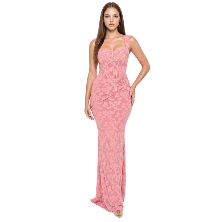 Elegant Lace Corset Maxi Dress for Women | Formal & Evening Dr