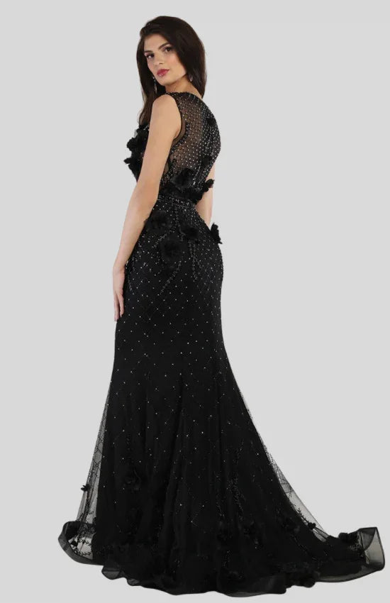 Luxury 3D Floral Beaded Mermaid Gown – Elegant Evening Prom Dress