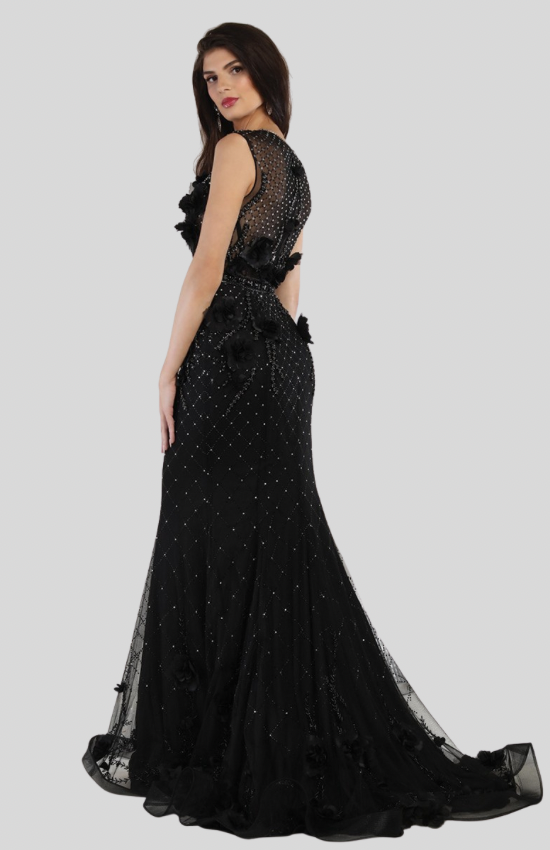 Luxury 3D Floral Beaded Mermaid Gown – Elegant Evening Prom Dress