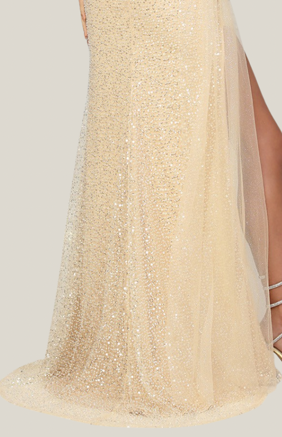 Sequin Strapless Slit Maxi Dress – Sparkling Evening Gown for Prom, Gala & Special Events