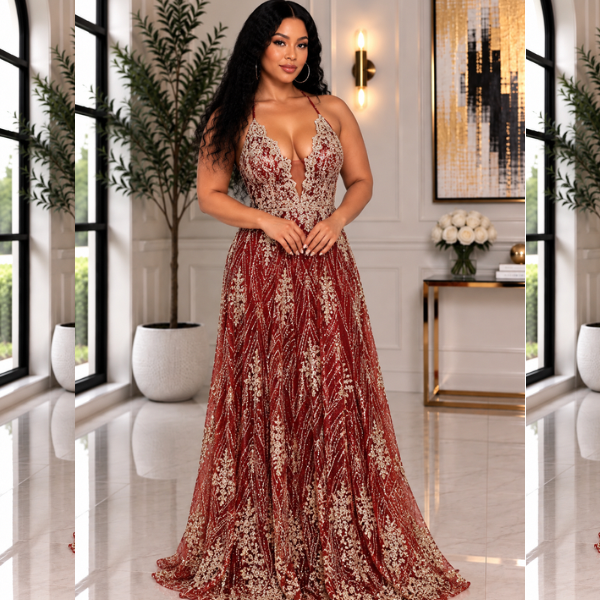 Sandy Glitter Floral Maxi Dress-Black