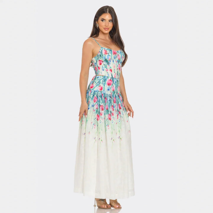 Watercolor Floral Maxi Set – Elegant Summer & Vacation Outfit. Multi