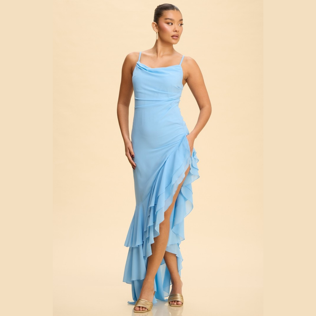 Amara Ruffle Maxi Dress: Elegant Sleeveless Maxi | La Belle Gina La Belle Gina Boutique Amara Ruffle Maxi Dress: Elegant Sleeveless Maxi | La Belle Gina La Belle Gina Boutique